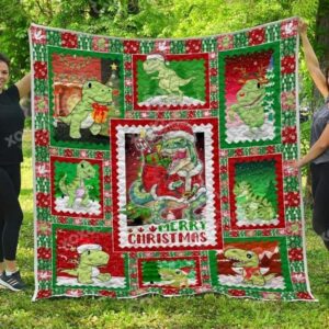 T-Rex Xmas  Quilt Home Decor  Quilt